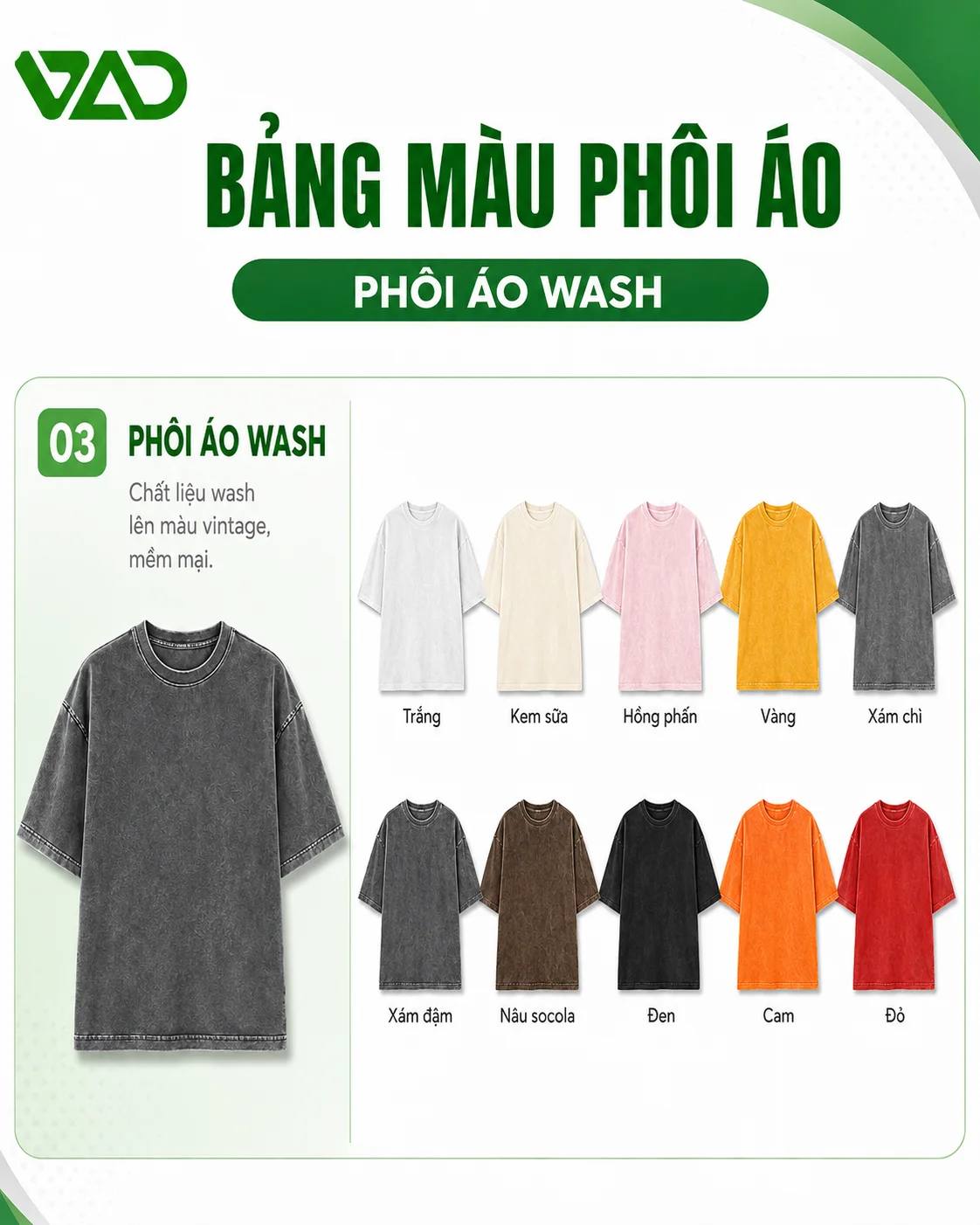 Phôi áo wash